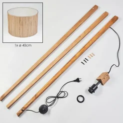 Style Boho-Chic-hofstein Bongal Lampadaire, Liseuse Écru, Noir, 1 lumière