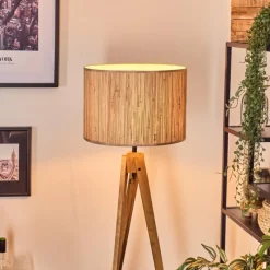 Style Boho-Chic-hofstein Bongal Lampadaire, Liseuse Écru, Noir, 1 lumière