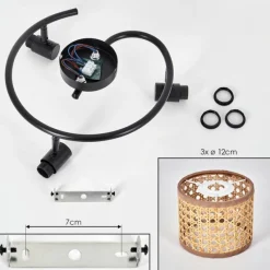 Luminaires Scandinaves-hofstein Bongal Plafonnier Noir, 3 lumières