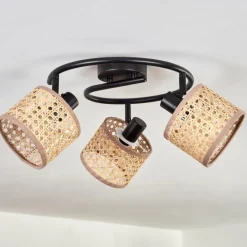 Luminaires Scandinaves-hofstein Bongal Plafonnier Noir, 3 lumières