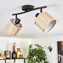 Luminaires Scandinaves-hofstein Bongal Plafonnier Noir, 2 lumières