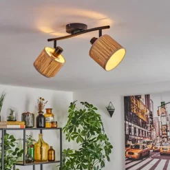 Luminaires Scandinaves-hofstein Bongal Plafonnier Noir, 2 lumières