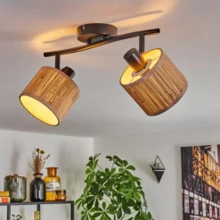 Luminaires Scandinaves-hofstein Bongal Plafonnier Noir, 2 lumières