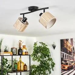 Luminaires Scandinaves-hofstein Bongal Plafonnier Noir, 2 lumières