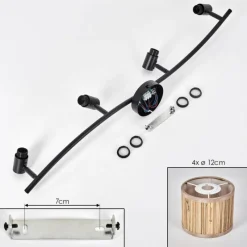 Lampes En Tissu-hofstein Bongal Plafonnier Noir, 4 lumières