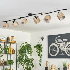 hofstein Bongal Plafonnier Noir, 6 lumières