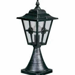 Luminaires Rustiques-Luminaires Albert Leuchten Borne d'éclairage Albert 532 Noir, Argenté, 1 lumière