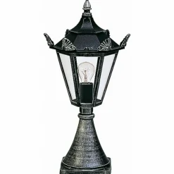 Luminaires Rustiques-Luminaires Albert Leuchten Borne d'éclairage Albert 533 Noir, Argenté, 1 lumière