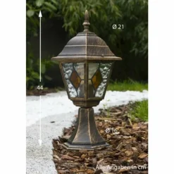 Luminaires Rustiques-hofstein Borne d'éclairage Antibes Brun, Or, 1 lumière