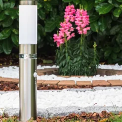 hofstein Borne d'éclairage Avize Acier inoxydable, 1 lumière, Détecteur de mouvement