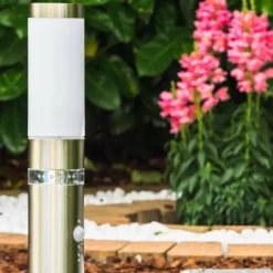 hofstein Borne d'éclairage Avize Acier inoxydable, 1 lumière, Détecteur de mouvement