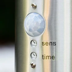 hofstein Borne d'éclairage Caserta Acier inoxydable, 1 lumière, Détecteur de mouvement