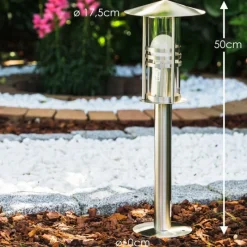 hofstein Borne d'éclairage Fushun Acier inoxydable, 1 lumière