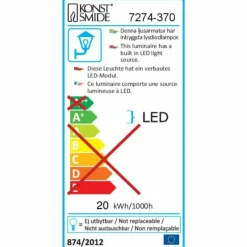 Luminaires Konstsmide Borne d'éclairage Konstsmide Asti LED Anthracite, 30 lumières