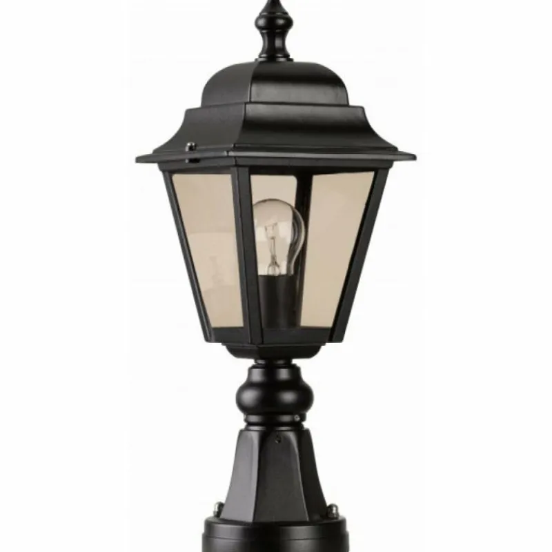 Luminaires Rustiques-Luminaires LCD Borne d'éclairage LCD Lennestadt Noir, 1 lumière