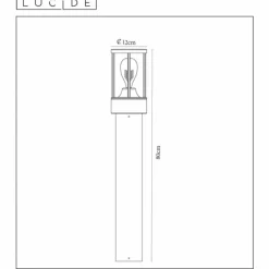 Luminaires Lucide Borne d'éclairage Lucide LORI Anthracite, Détecteur de mouvement