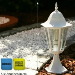 Luminaires Rustiques-hofstein Borne d'éclairage LUTEC BRISTOL Blanc, 1 lumière