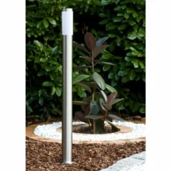 Lampe Borne d'éclairage Massive myGarden UTRECHT Acier inoxydable, Blanc, 1 lumière, Détecteur de mouvement