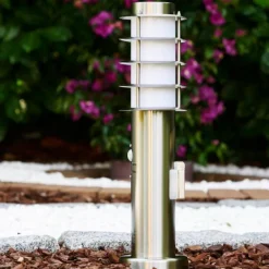 hofstein Borne d'éclairage Tunes Acier inoxydable, 1 lumière, Détecteur de mouvement