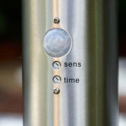 hofstein Borne d'éclairage Tunes Acier inoxydable, 1 lumière, Détecteur de mouvement