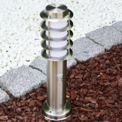 hofstein Borne d'éclairage Tunes Acier inoxydable, 1 lumière, Détecteur de mouvement