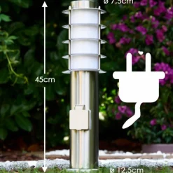 hofstein Borne d'éclairage Tunes Acier inoxydable, 1 lumière
