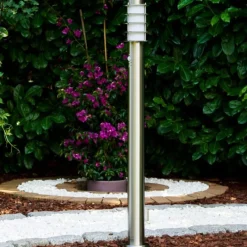 hofstein Borne d'éclairage Tunes Acier inoxydable, 1 lumière, Détecteur de mouvement