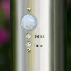 hofstein Borne d'éclairage Tunes Acier inoxydable, 1 lumière, Détecteur de mouvement