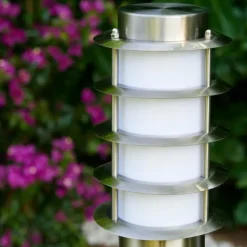 hofstein Borne d'éclairage Tunes Acier inoxydable, 1 lumière, Détecteur de mouvement