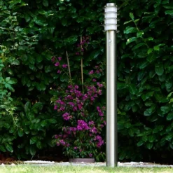 hofstein Borne d'éclairage Tunes Acier inoxydable, 1 lumière, Détecteur de mouvement