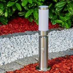 hofstein Borne d'éclairage Walise Acier inoxydable, 1 lumière, Détecteur de mouvement