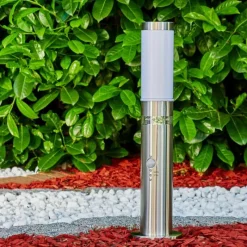 hofstein Borne d'éclairage Walise Acier inoxydable, 1 lumière, Détecteur de mouvement