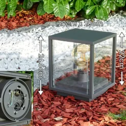 Lampes Vintages & Rétros-hofstein Borne d'éclairage Wuorp Anthracite, 1 lumière