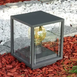 Lampes Vintages & Rétros-hofstein Borne d'éclairage Wuorp Anthracite, 1 lumière