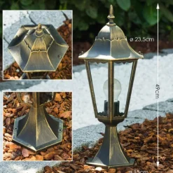 Luminaires Rustiques-hofstein Borne Hongkong Bronze, Or, 1 lumière