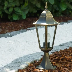 Luminaires Rustiques-hofstein Borne Hongkong Bronze, Or, 1 lumière