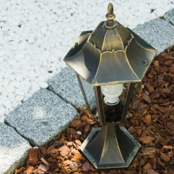 Luminaires Rustiques-hofstein Borne Hongkong Bronze, Or, 1 lumière