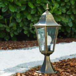 Luminaires Rustiques-hofstein Borne Hongkong Bronze, Or, 1 lumière