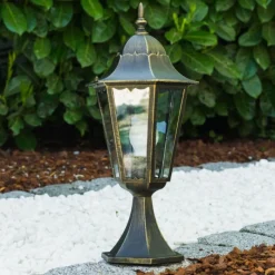 Luminaires Rustiques-hofstein Borne Hongkong Bronze, Or, 1 lumière