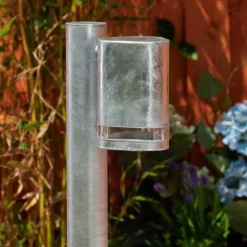 hofstein Borne lumineuse Amyton Acier inoxydable, Transparent, Zingué, 1 lumière