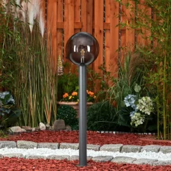 Suspension Verre Fumé-hofstein Borne lumineuse Bostarenga Anthracite, 1 lumière