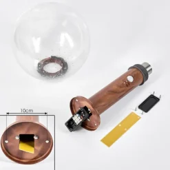 Lampes Vintages & Rétros-hofstein Borne lumineuse Bubodefo Brun, Couleur bois, 1 lumière, Détecteur de mouvement