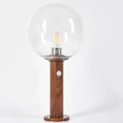 Lampes Vintages & Rétros-hofstein Borne lumineuse Bubodefo Brun, Couleur bois, 1 lumière, Détecteur de mouvement