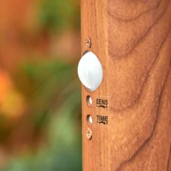 hofstein Borne lumineuse Bubodefo Brun, Couleur bois, 1 lumière, Détecteur de mouvement