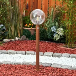 hofstein Borne lumineuse Bubodefo Brun, Couleur bois, 1 lumière, Détecteur de mouvement