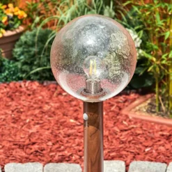 hofstein Borne lumineuse Bubodefo Brun, Couleur bois, 1 lumière, Détecteur de mouvement