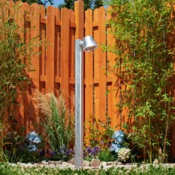 hofstein Borne lumineuse Cook Acier inoxydable, Zingué, 1 lumière