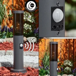 hofstein Borne lumineuse Gaborone Anthracite, 1 lumière, Détecteur de mouvement