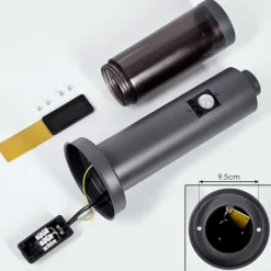 hofstein Borne lumineuse Gaborone Anthracite, 1 lumière, Détecteur de mouvement