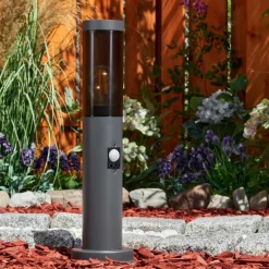 hofstein Borne lumineuse Gaborone Anthracite, 1 lumière, Détecteur de mouvement